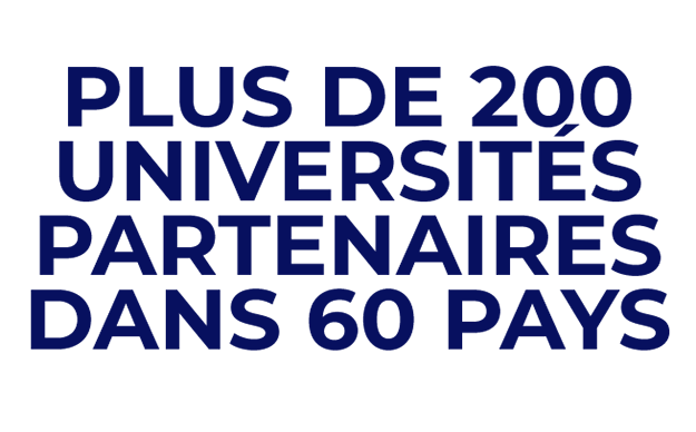 Plus de 200 universités partenaires dans 60 pays